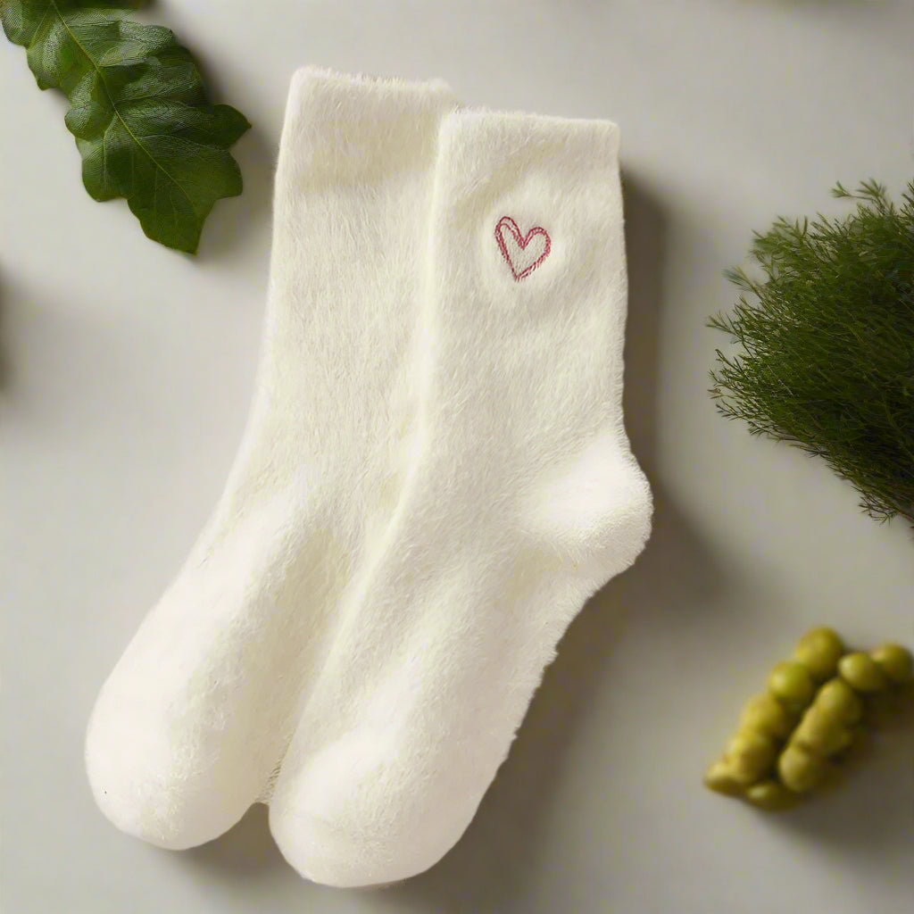 Embroidered Heart Socks