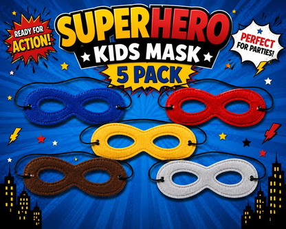 Superhero Kids Mask Set of 5