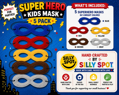 Superhero Kids Mask Set of 5