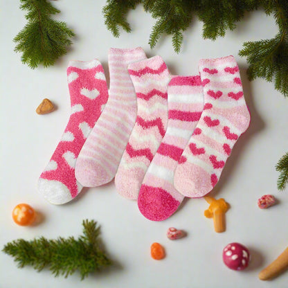 Fuzzy Pink Socks