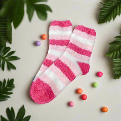 Fuzzy Pink Socks