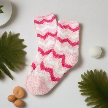 Fuzzy Pink Socks