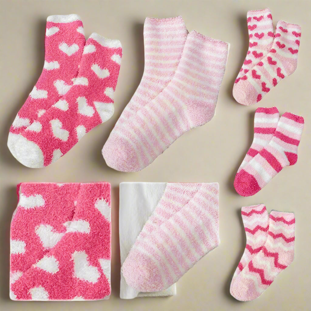 Fuzzy Pink Socks
