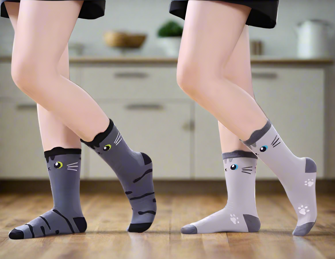 Cartoon Cat Or Dog Socks