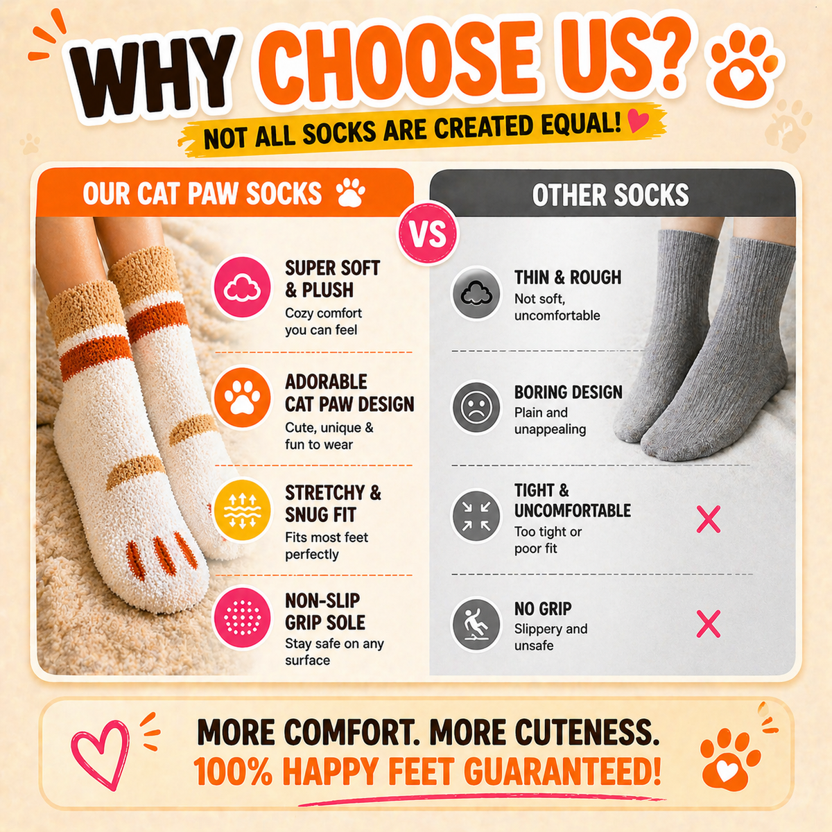 Pawsocks Fan Sign Cat Paw Socks – SillySpot