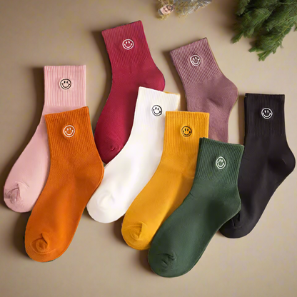 Embroidered Smiling Socks