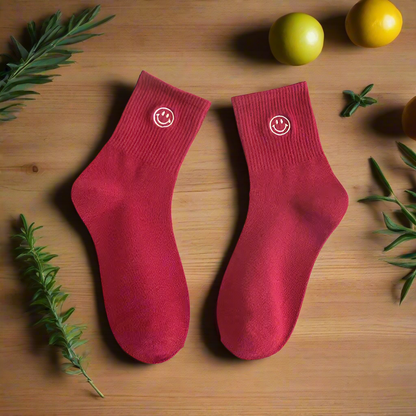 Embroidered Smiling Socks