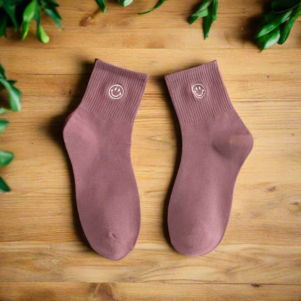 Embroidered Smiling Socks