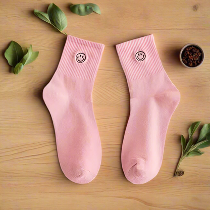 Embroidered Smiling Socks