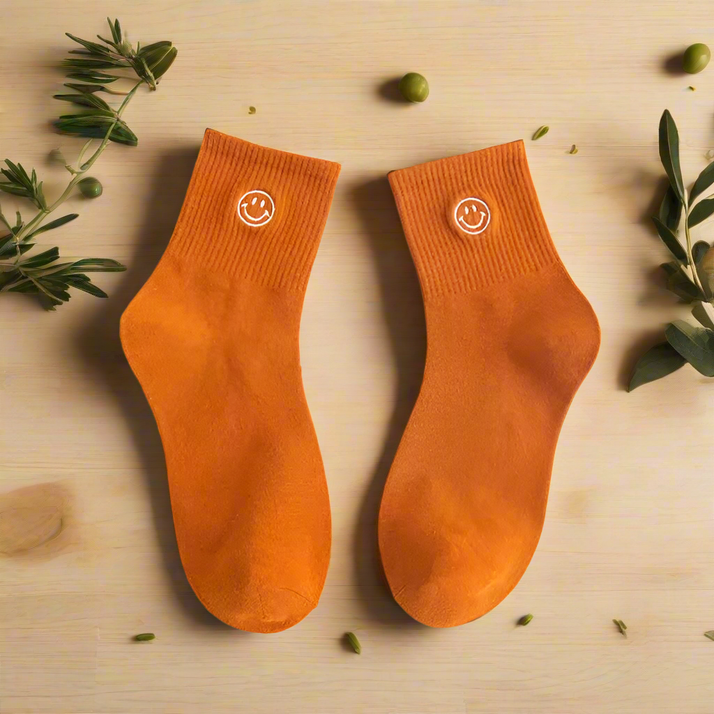 Embroidered Smiling Socks