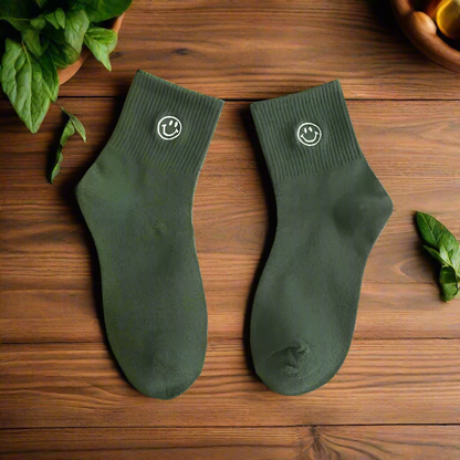 Embroidered Smiling Socks