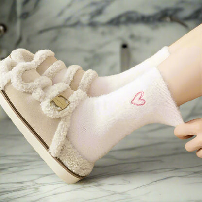 Embroidered Heart Socks