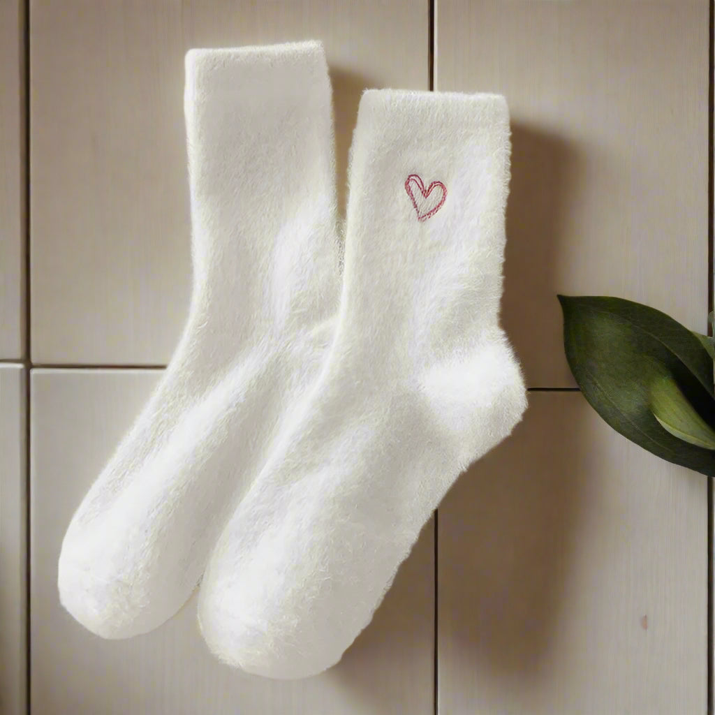 Embroidered Heart Socks