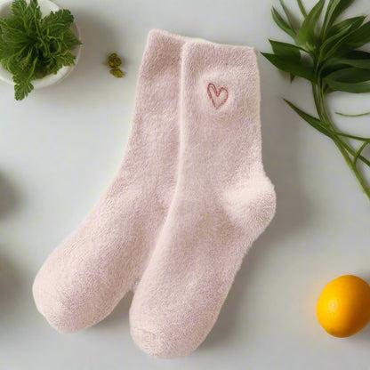 Embroidered Heart Socks