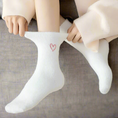 Embroidered Heart Socks
